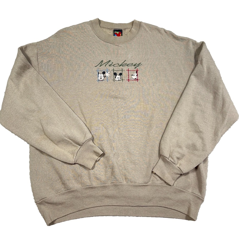 Vintage Mickey Unlimited Sweatshirt Adult XL Brown Crewneck 90s USA Disney Mens